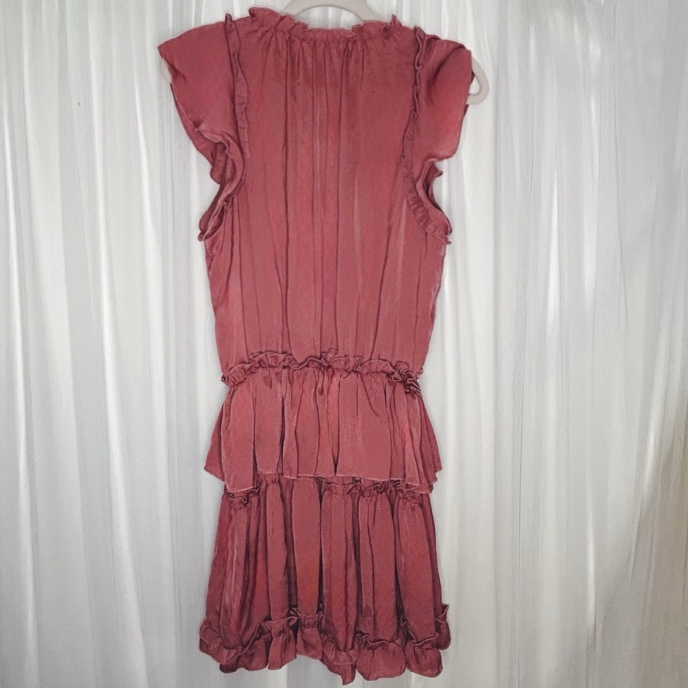 Pink Ruffled Tiered Mini Sundress - Picture 2 of 3